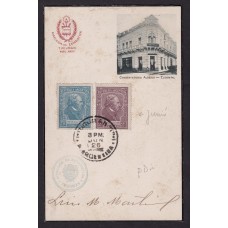 ARGENTINA 1921 GJ 526/7 TARJETA POSTAL PRIMER DIA DE EMISION RARISIMA, VISTA DEL CONSERVATORIO ALBERDI TUCUMAN